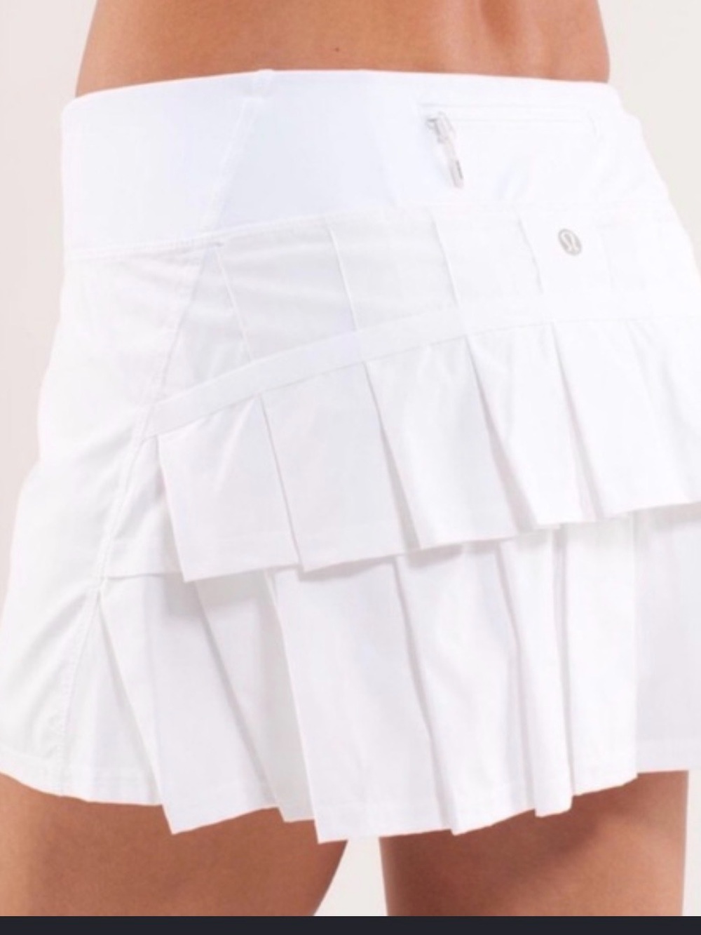 lululemon athletica run pace setter White Layered Pleated Tennis Skirt 8